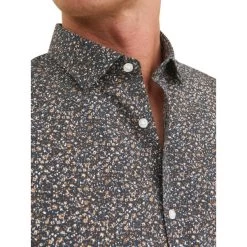 JACK&JONES Premium Chemise Premium En Coton Avec Manches Longues Et Col Italien Bleu Marine Fleurie -Passons à la mode masculine ! 119044 156361vt chemise premium en coton avec manches longues et col italien bleu marine fleurie 04 600x600