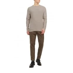 JACK&JONES Premium Pull Col Ras Du Cou Premium En Coton Et Lin Mélangé Avec Manches Longues écru En Maille Cueillie -Passons à la mode masculine ! 119059 156326vt pull col ras du cou premium en coton et lin melange avec manches longues ecru en maille cueillie 03 600x600