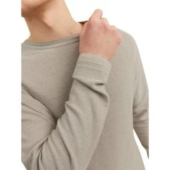 JACK&JONES Premium Pull Col Ras Du Cou Premium En Coton Et Lin Mélangé Avec Manches Longues écru En Maille Cueillie -Passons à la mode masculine ! 119059 156326vt pull col ras du cou premium en coton et lin melange avec manches longues ecru en maille cueillie 04 600x600