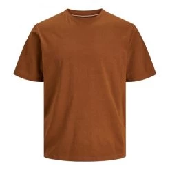 JACK&JONES Premium T-shirt Col Rond Premium En Coton Biologique Avec Manches Courtes Camel