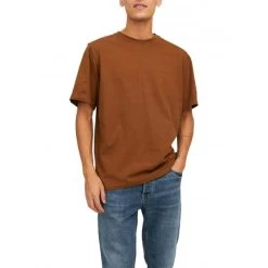 JACK&JONES Premium T-shirt Col Rond Premium En Coton Biologique Avec Manches Courtes Camel -Passons à la mode masculine ! 119073 156339vt t shirt col rond premium en coton biologique avec manches courtes camel 07 600x600