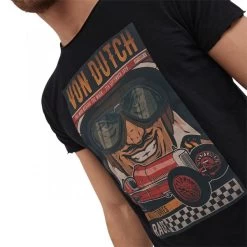 T-shirt Col Rond Von Dutch En Coton Avec Manches Courtes Noir -Passons à la mode masculine ! 119090 157055vt t shirt col rond von dutch en coton avec manches courtes noir 04 600x600