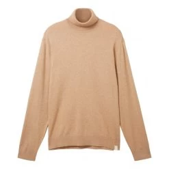 Pull Col Roulé Tom Tailor Avec Manches Longues Beige Chiné