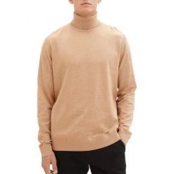 Pull Col Roulé Tom Tailor Avec Manches Longues Beige Chiné -Passons à la mode masculine ! 119655 156855vt pull col roule tom tailor avec manches longues beige chine 04 600x600