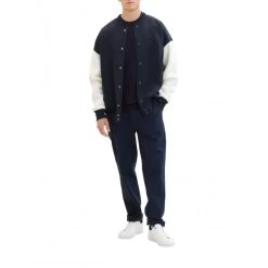 Pull Col Rond Tom Tailor En Coton Avec Manches Longues Bleu Marine Point De Riz -Passons à la mode masculine ! 119663 156847vt pull col rond tom tailor en coton avec manches longues bleu marine point de riz 03 600x600