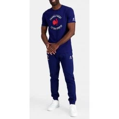 Le Coq Sportif Pantalon Coq Sportif Coton Mélangé Bleu -Passons à la mode masculine ! 120689 154395vt pantalon coq sportif coton melange bleu 03 600x600