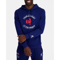 Le Coq Sportif Sweat Coq Sportif Coton Mélangé Avec Manches Longues Et Col à Capuche Bleu -Passons à la mode masculine ! 120691 154393vt sweat coq sportif coton melange avec manches longues et col a capuche bleu 03 600x600