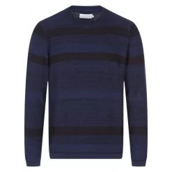 Pull Col Rond Casual Friday En Coton Bleu Marine