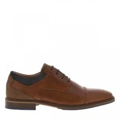 Derbies Bullboxer(H) En Cuir Marron à Talon Décroché Bas Et à Lacets Ronds Bleus