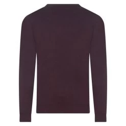 Pull Col V Teddy Smith En Coton Rouge Bordeaux -Passons à la mode masculine ! 121663vtah21 02 600x600