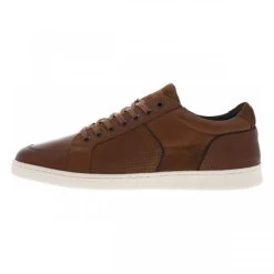 REDSKINS Sneakers Readskins En Cuir Cognac à Semelle Plate Talon Plat Avec Zip Latéral -Passons à la mode masculine ! 122002 21052ch sneakers readskins en cuir cognac a semelle plate talon plat avec zip lateral 03 600x600