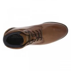 Bottines Redskins En Cuir Cognac à Talon Plat Avec Des Lacets Ronds Marron -Passons à la mode masculine ! 122008 21060ch bottines redskins en cuir cognac a talon plat avec des lacets ronds marron 05 600x600