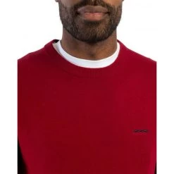 Pull Col Rond Mise Au Green En Coton Avec Manches Longues Rouge -Passons à la mode masculine ! 122676 158375vt pull col rond mise au green en coton avec manches longues rouge 03 600x600