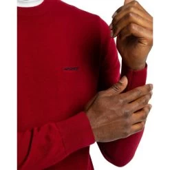 Pull Col Rond Mise Au Green En Coton Avec Manches Longues Rouge -Passons à la mode masculine ! 122676 158375vt pull col rond mise au green en coton avec manches longues rouge 04 600x600