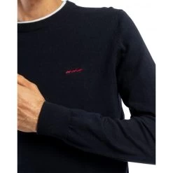 Pull Col Rond Mise Au Green En Coton Avec Manches Longues Bleu Marine -Passons à la mode masculine ! 122679 158372vt pull col rond mise au green en coton avec manches longues bleu marine 04 600x600