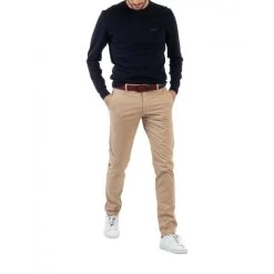 Pull Col Rond Mise Au Green En Coton Avec Manches Longues Bleu Marine -Passons à la mode masculine ! 122679 158372vt pull col rond mise au green en coton avec manches longues bleu marine 05 600x600