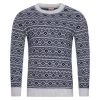 Armor-Lux Pull Col Rond Armor Lux Nature En Laine Mélangée Beige à Motif Jacquard Bleu Marine -Passons à la mode masculine ! 123206vtah21 01 600x600