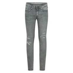 Jean Skinny Teddy Smith En Coton Stretch Gris Délavé