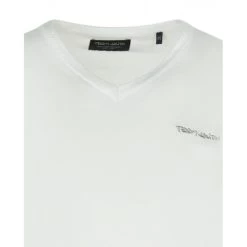 Pull Col V Teddy Smith Coton Blanc Avec Manches Longues Et Logo Brodé -Passons à la mode masculine ! 128850vtpe22 03 600x600