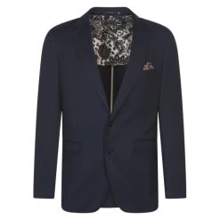 Blazer Avec Manches Longues Et Col Cubain Hafnium Marine