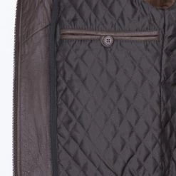 Blouson à Capuche Amovible Serge Pariente En Cuir Marron -Passons à la mode masculine ! 131189vtpe22 04 600x600