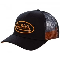 Casquette Von Dutch Noire Bodée En Orange