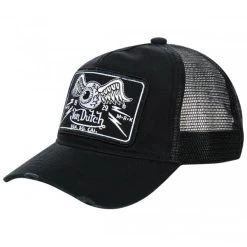 Casquette Von Dutch Noire Brodée En Blanc