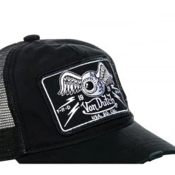 Casquette Von Dutch Noire Brodée En Blanc -Passons à la mode masculine ! 131493vtpe22 03 600x600