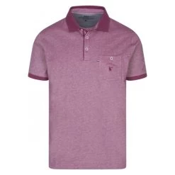 Polo En Maille Piquée Bande Originale Droite Rose Avec Manches Courtes Et Col Boutonné