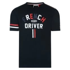 T-shirt Col Rond Delahaye En Coton Bleu Marine Avec Manches Courtes