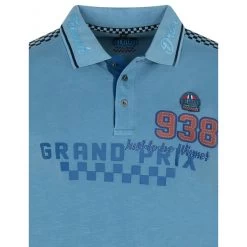 Polo En Maille Piquée Delahaye Bleu Avec Manches Courtes Et Col Boutonné -Passons à la mode masculine ! 133674vtpe22 03 600x600