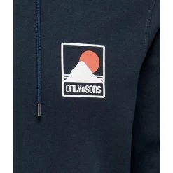 Sweat Only&Sons Coton Manches Longues à Capuche Bleu Marine -Passons à la mode masculine ! 137882vtah22 03 600x600
