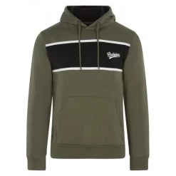 Sweat à Capuche Redskins Avec Manches Longues Et Col Croisé Vert Kaki Bicolore