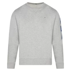 Sweat Ras-du-cou Serge Blanco En Coton Gris Coupe Droite Et Col Rond