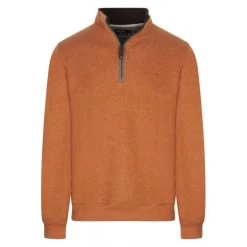 Pull Col Camionneur Ethnic Blue Avec Manches Longues Orange