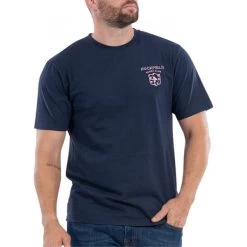 T-shirt Col Rond Ruckfield En Coton Biologique Avec Manches Courtes Bleu Marine