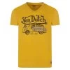 T-shirt Col V Von Dutch En Coton Avec Manches Courtes Jaune Imprimé Fourgonnette -Passons à la mode masculine ! 147422vtpe23 01 600x600