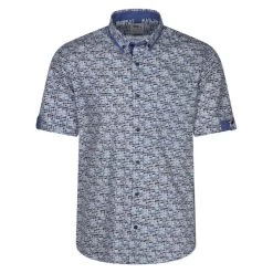 Chemise Avec Manches Courtes Et Col Américain Cap Ten Coton Blanche