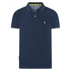 Polo Avec Manches Courtes Et Col Boutonné Sea Barrier Coton Marine