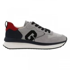 Sneakers Guess En Cuir Gris à Semelle Semi-compensée