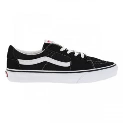 Baskets Basses Vans Sk8 En Cuir Nubuck Noire Et à Lacets Plats