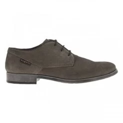 Derbies Bugatti En Croûte De Cuir Taupe à Lacets Ronds