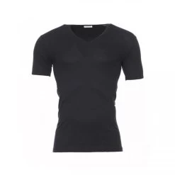 Tee-shirt Eminence Col V En Pur Coton Noir