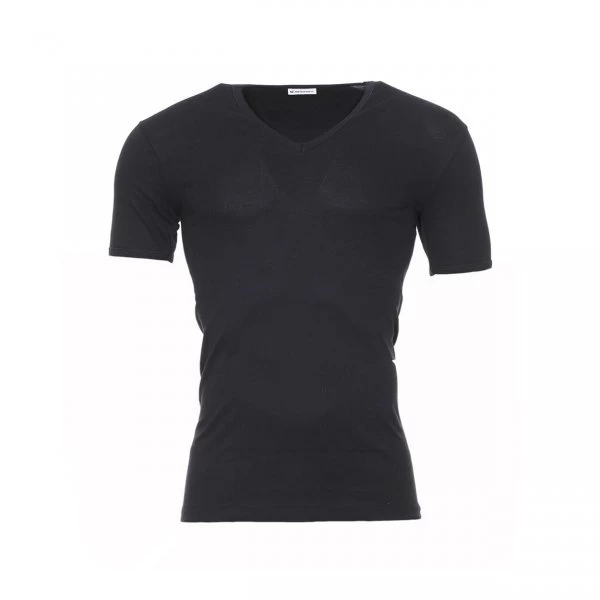 Tee-shirt Eminence Col V En Pur Coton Noir 3 Tee-shirt Eminence Col V En Pur Coton Noir