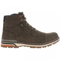 Bottines Doublées Dockers, En Cuir Kaki à Talon Renforcé Et Zip