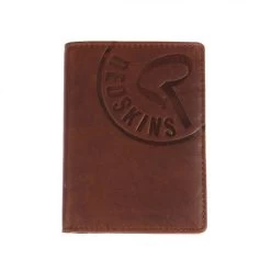 Portefeuille Européen 2 Volets Redskins En Cuir Chocolat Gravé