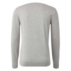 Pull En Coton Tom Tailor Avec Un Col Rond Gris Clair -Passons à la mode masculine ! 86256 tom tailor h21 pull 1012819 14427 gris clair pull en coton tom tailor avec un col rond gris clair 02 600x600