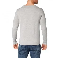 Pull En Coton Tom Tailor Avec Un Col Rond Gris Clair -Passons à la mode masculine ! 86256 tom tailor h21 pull 1012819 14427 gris clair pull en coton tom tailor avec un col rond gris clair 05 600x600