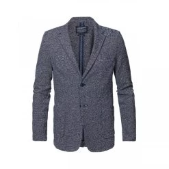 Veste De Blazer Petrol Industries En Coton Mélangé Bleu Marine Chiné