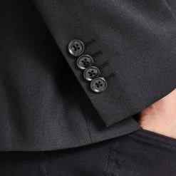 JACK&JONES Premium Veste Blazer Jack & Jones Premium En Laine Mélangée Noire -Passons à la mode masculine ! 92598 jack and jones premium perm e21 veste 12141107 s noir veste jack et jones premium en laine melangee noire 3 600x600